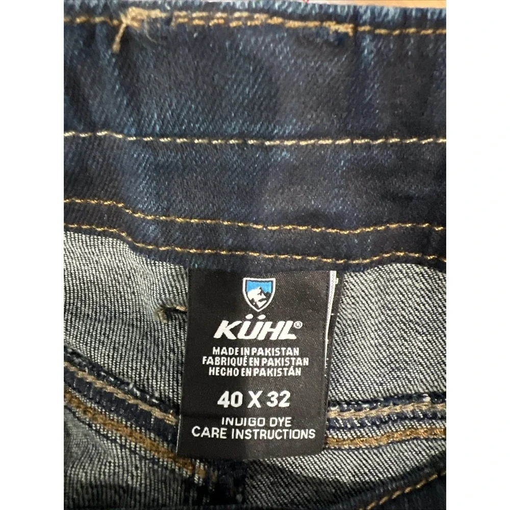 Kuhl Rydr Jeans Men's 42x32 Indigo Dye Wash Straight Leg Outdoor Hiking Stretch